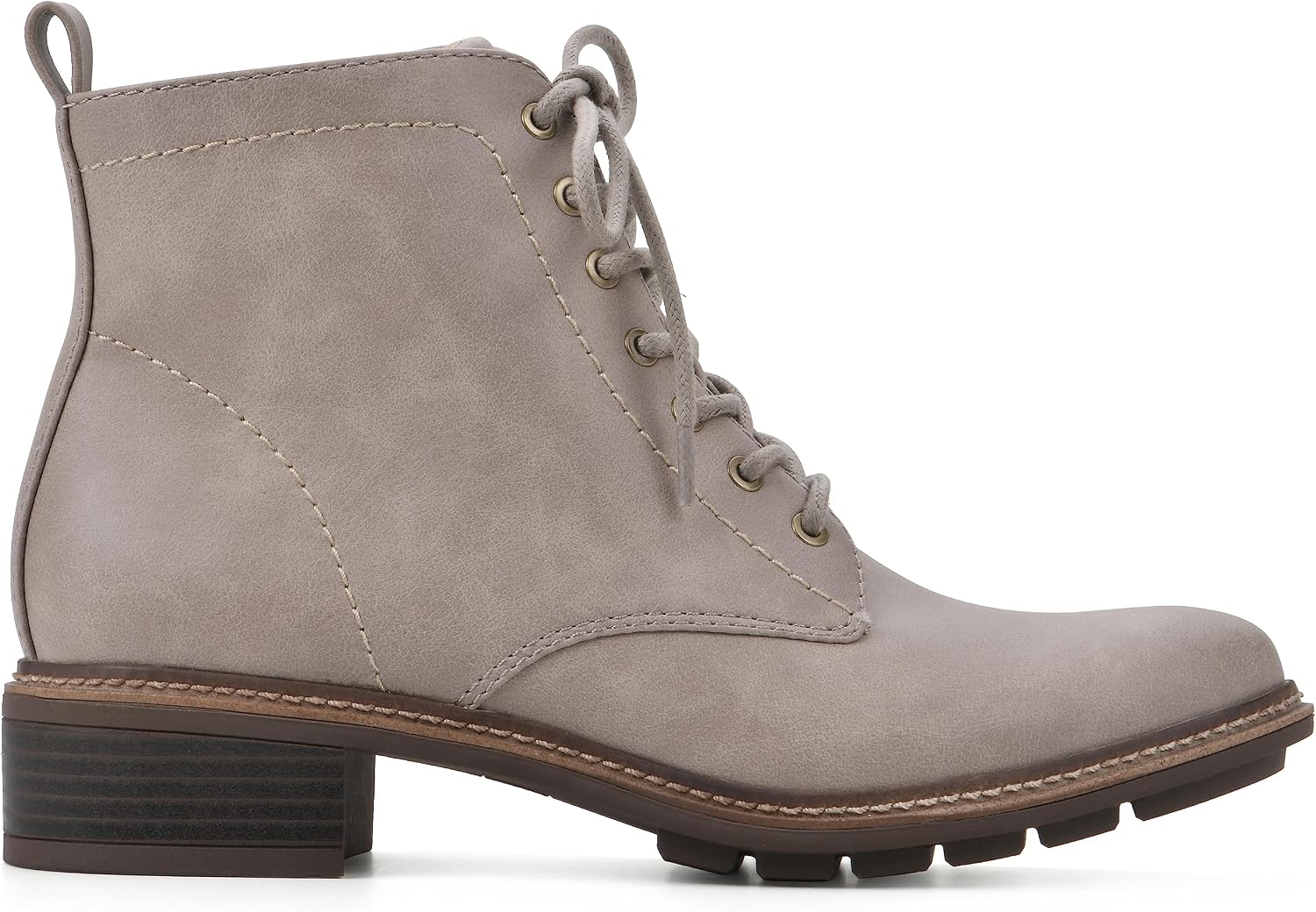 CLIFFS BY WHITE MOUNTAIN Women's Shoes Eligible Stacked Heel Lace-Up Ankle Bootie