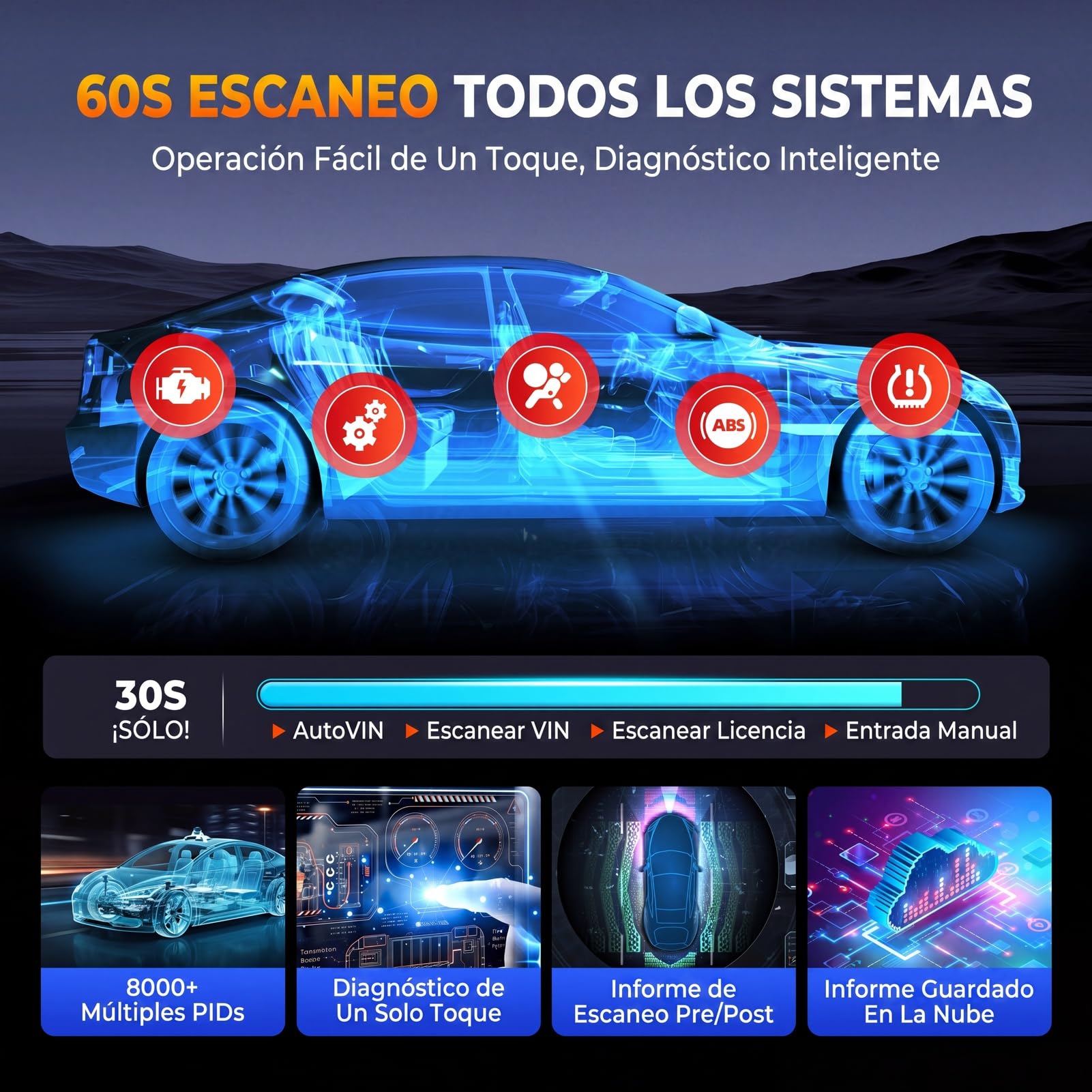 Launch X431 Pros Elite OBD2 Diagnosis Coche Multimarca, Bi-direccional Sistema Completo Scan Tool, Codificación ECU, 45+ Funciones, CANFD&DOIP, FCA Autoauth, 2 Años de Actualización