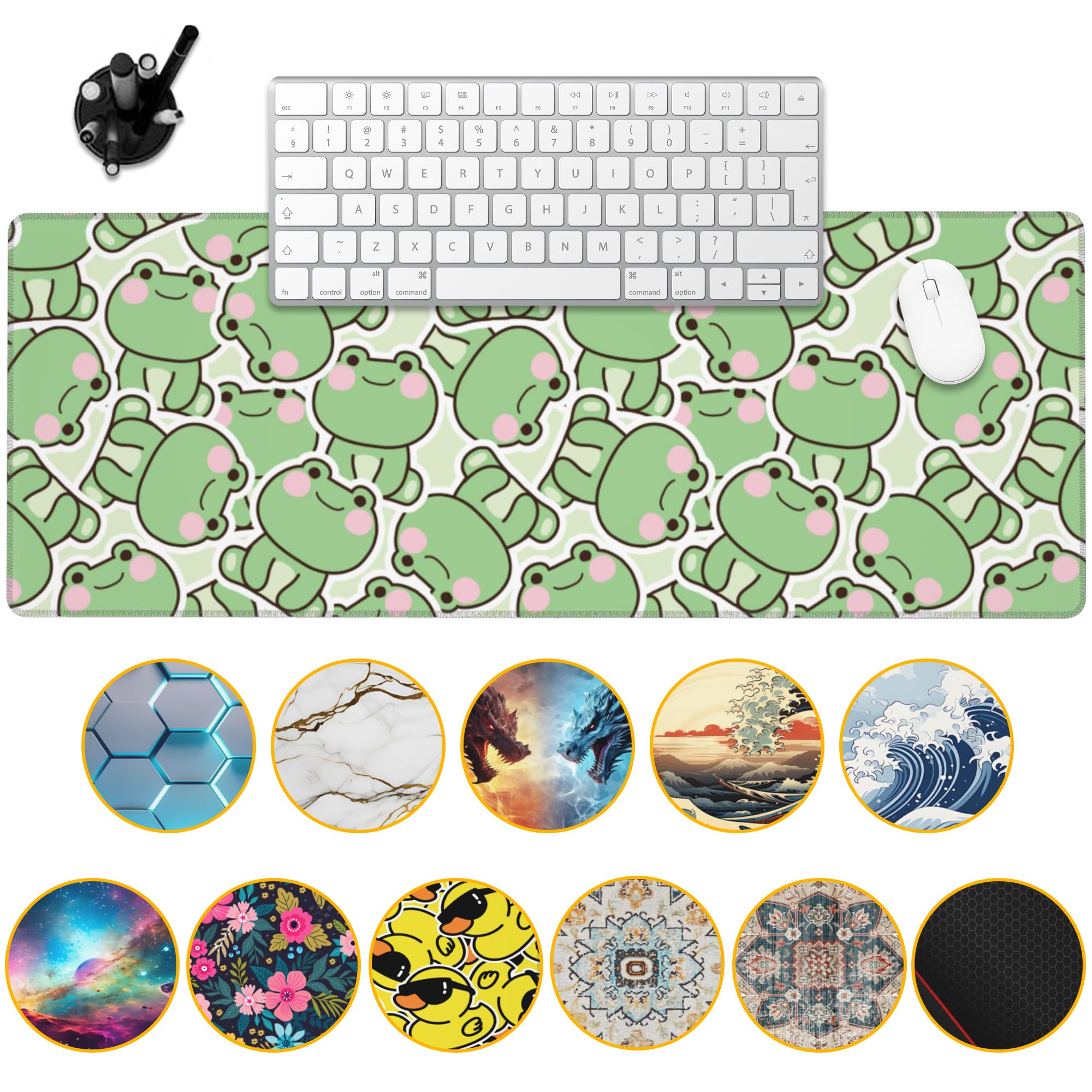 Kawaii Frog Mousepad, Cute Green Mouse Pad, Soft Padded With Wrist Rest, Kawai Anime Animal Mushroom Keyboard Deskmat, Cottagecore Aesthetic - Hong Kong