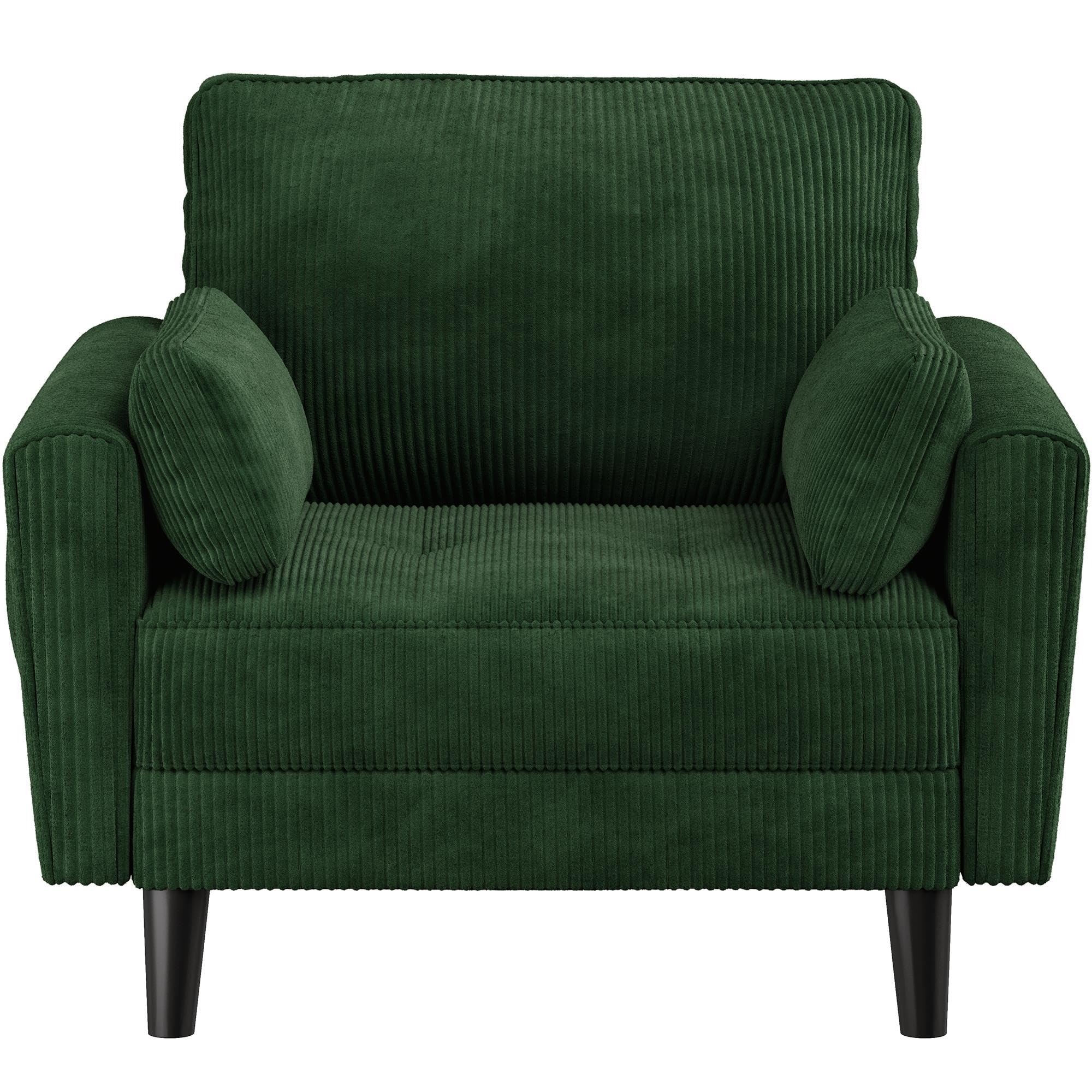 Yaheetech Green Corduroy Oversized Ergonomic High Back Tub Lounge Armchair