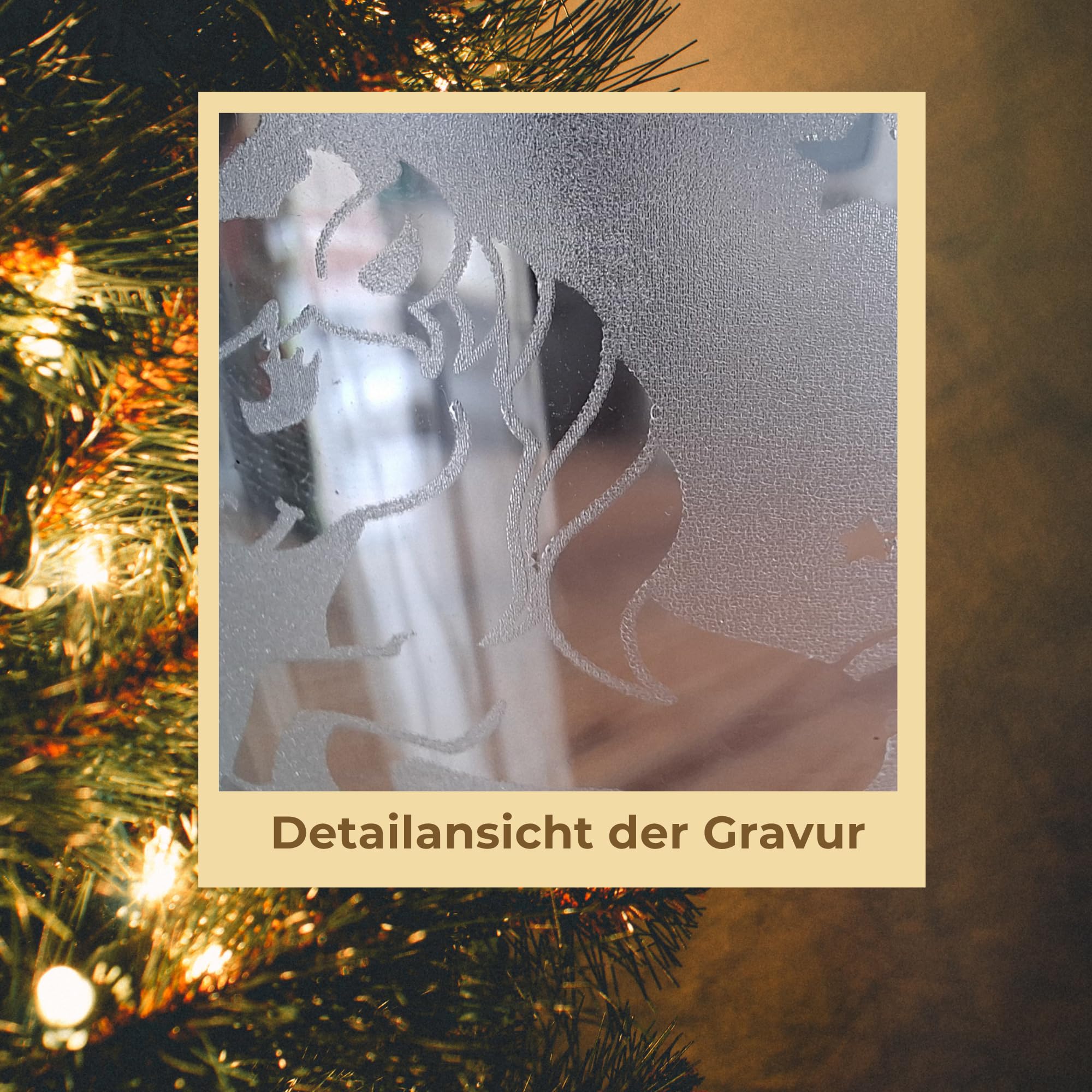Glasbecher mit Gravur, Schneeflocke, 300 ml, 6 Stück | Personalisierte Glastassen für Kaffee, Tee & Glühwein, Wichtelgeschenkidee, hitzebeständig, Spülmaschinenfest