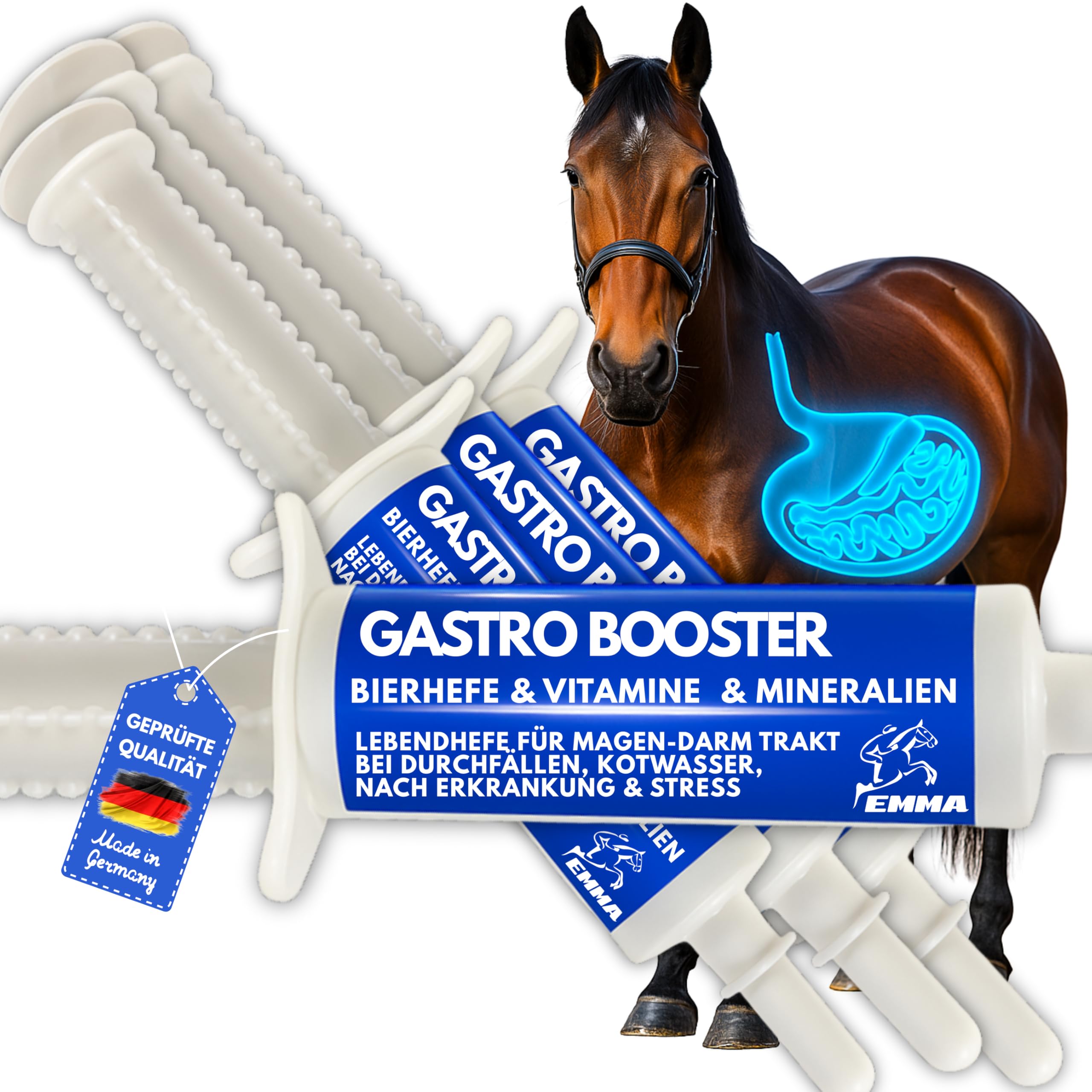 Caballo de refuerzo para el estómago, probióticos, levadura de cerveza, vitamina E, caballo, cultivos de levadura, microflora intestinal, tracto gastrointestinal, pasta de vitaminas I después de
