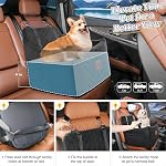 Dog Car Seats for Small Medium Dogs, Portable Detachable Washable Puppy Car Seat for Dog Up to 35lbs, Pet Booster Seat with Storage Pockets and Safety Belt (Black, Medium)