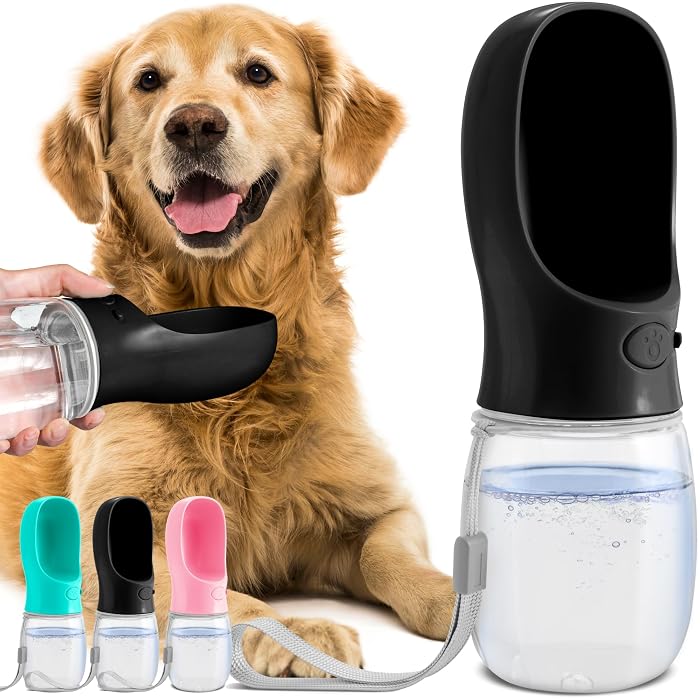 MalsiPree portable dog water bottle with built-in bowl