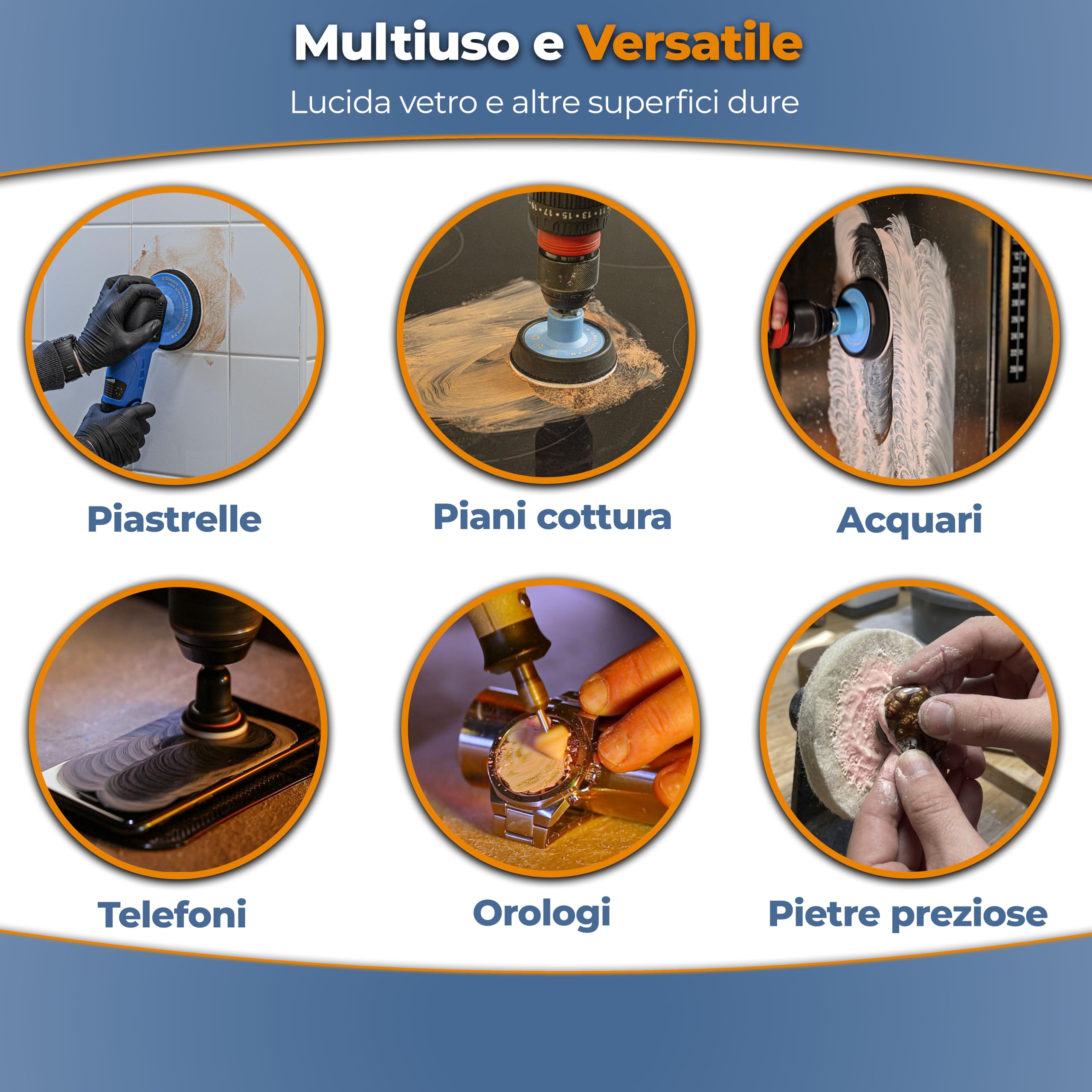 Glass Polish - 250ml Composto Lucidante per Vetri - Pasta di Ossido di Cerio Extra Concentrato per Lucidatura Professionale di Tutte le Superfici in Vetro - 2,3 Micron