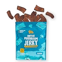 Vista 20 de The Daily Good - Charqui de hongos - Paquete de 3 bocadillos, delicioso bocadillo de hongos alto en fibra, alimento sin carne y sin gluten, contiene