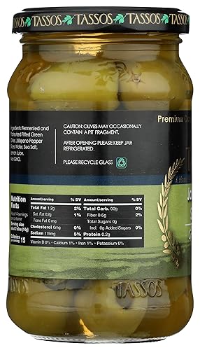 Miniatura 6 de TASSOS Aceitunas rellenas de jalapeño, 12.73 onzas