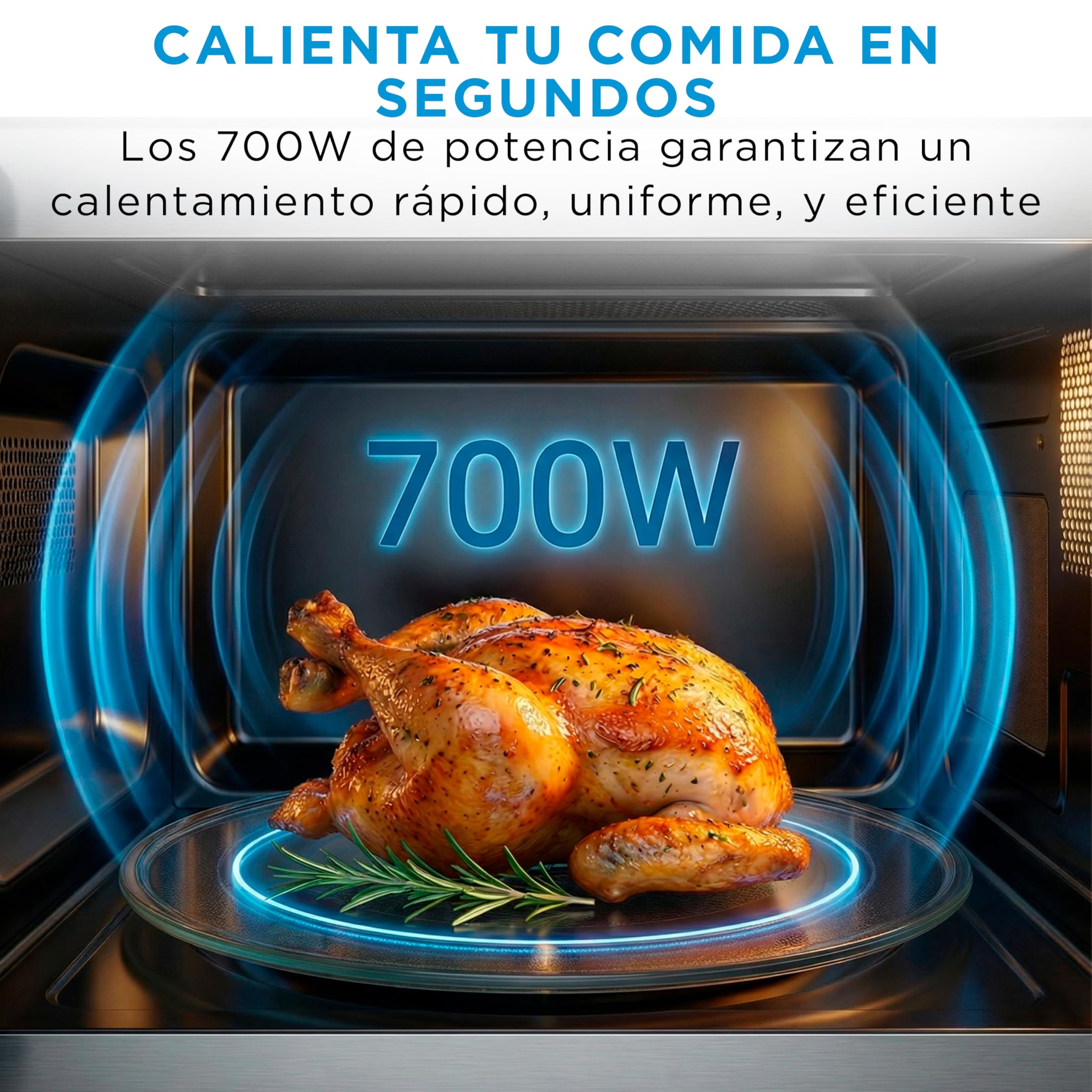 Midea Microondas 20 litros y 700 W de potencia | Microwave | Horno Microondas Blanco de Sobremesa con Plato Giratorio, Función Descongelación, 5 Niveles de Potencia Temporizador | Microondas sin grill