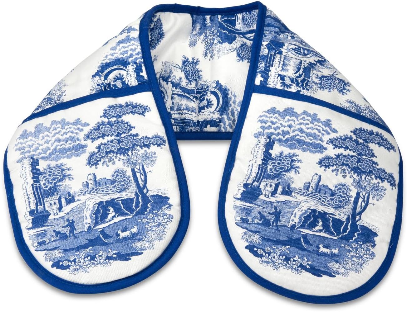 Pimpernel Portmeirion Home & Gifts Double Oven Glove, Blue & White