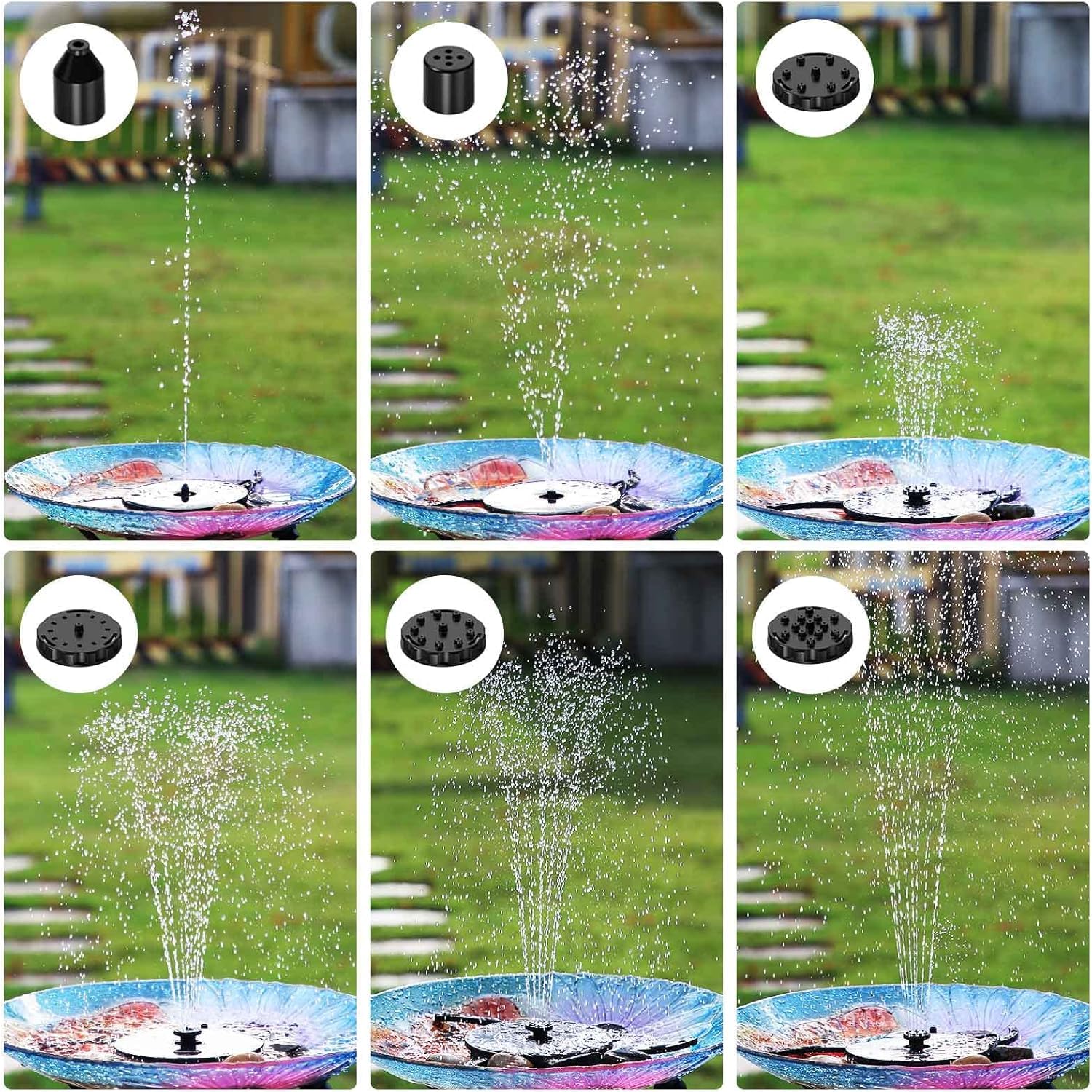AISITIN Fontana Solare da Giardino Esterno 2,8W Fai da Te con Pannello Rimovibile e Supporto Fisso Pompa ad Energia Solare con 8 Effetti e Prolunga da 3 metri Ideale per Giardino,Stagno,Vasca Uccelli