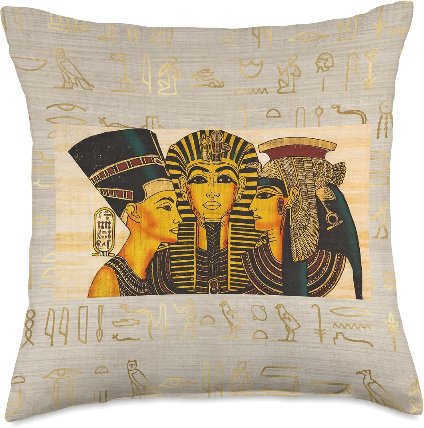 Ancient Egyptian Queen Nefertiti, Cleopatra , king tut Throw Pillow