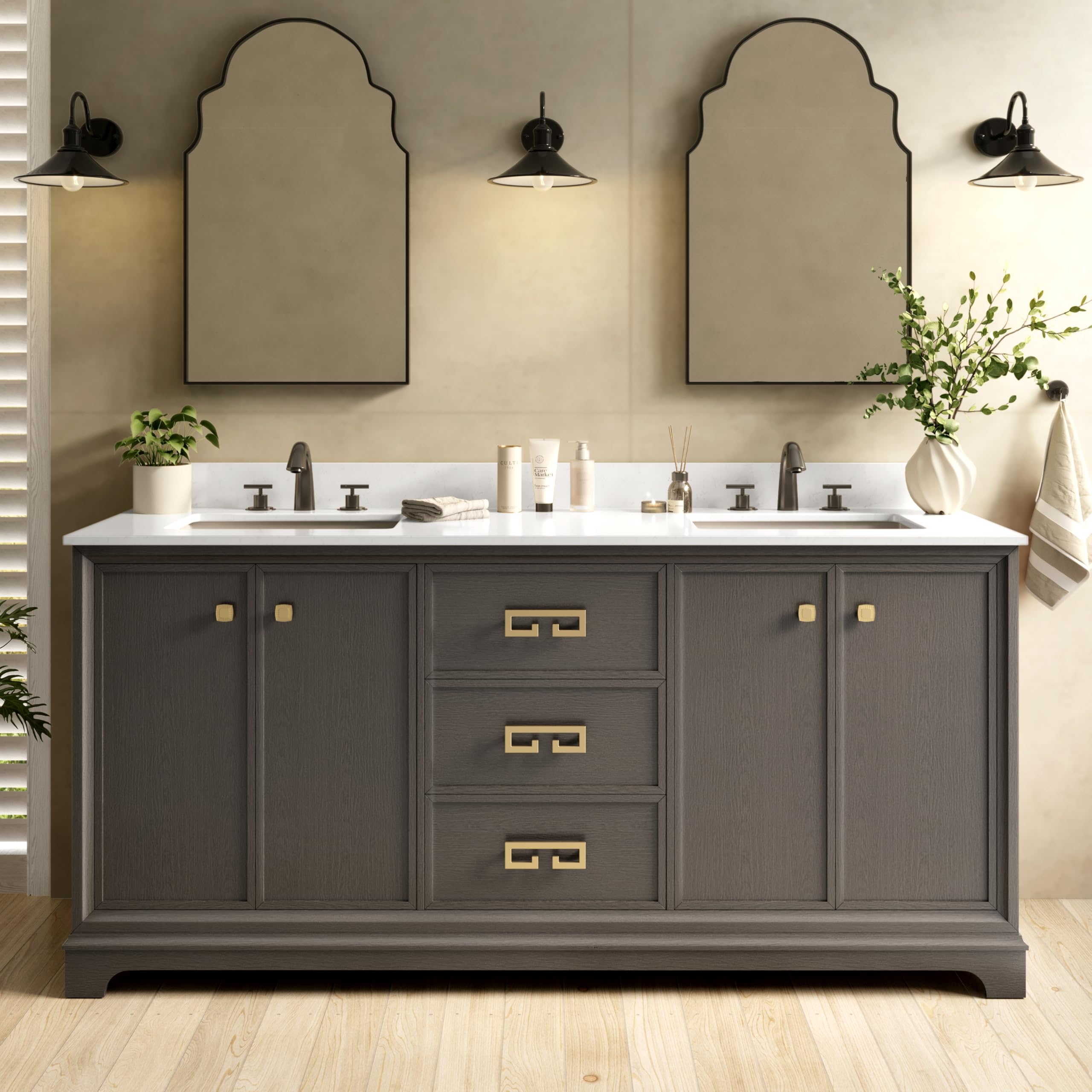 72 Double Sink Vanity Marble Countertop