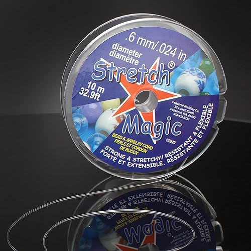 Miniatura 5 de Cuenta mágica elástica y cordón para joyería, fuerte y elástico, fácil de anudar, color transparente, 0.024 in de diámetro, carrete de 32.8 pies,