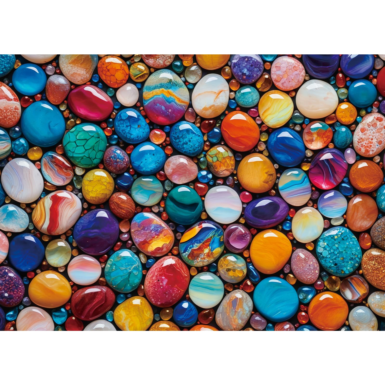TangComplete - 500 Piece Jigsaw Puzzles for Adults, Impossible Hard Difficult Challenging Puzzles for Adults, Jigsaw Puzzles for Adults 500 Piece, Theme: Colorful Stones