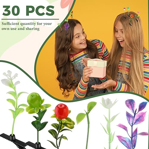 Miniatura 4 de 30 pinzas para el pelo de brotes de frijol, horquillas de plantas de estilo mixto, horquillas para el cabello, pasador de hierba, mariposa,