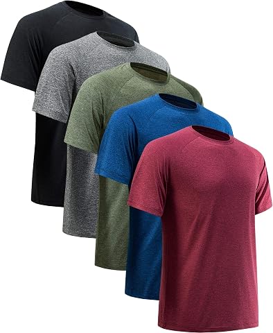 Workout Shirts for Men Short Sleeve Quick Dry Athletic T Shirt Moisture Wicking
