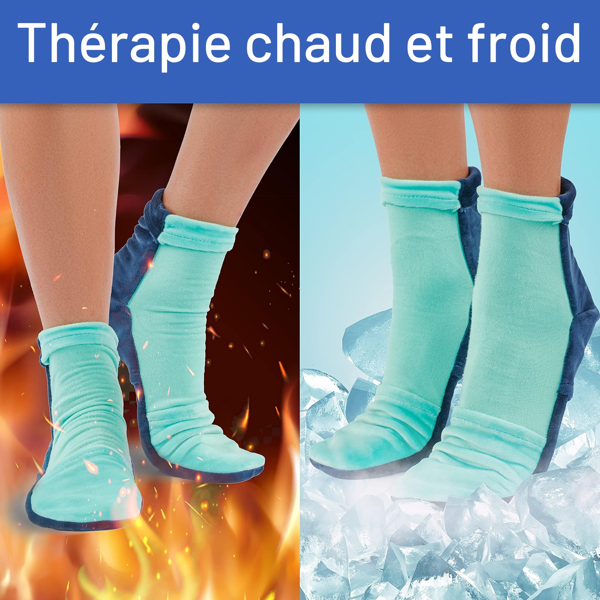 Chaussettes rafraîchissantes | Pieds froids | Coussinets de refroidissement | Bloc de refroidissement | Chaussettes de thérapie par le froid | Chaussettes de pieds | Polyneuropathie