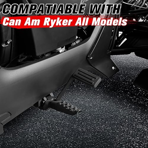 Miniatura 4 de A & UTV PRO Pedal de freno más grande para todos los modelos de Can Am Ryker, accesorios para reposapiés de freno extendido, negro, 1 unidad