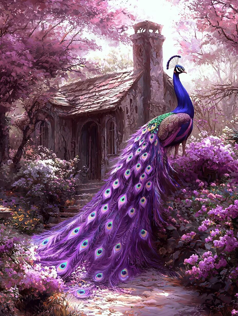 WEISHIWE Dipingere con i Numeri Adulti Pavone animale, 80x100cm s-187 | Paint by Numbers Kit con Pennelli e Acrilico Pigmento, Fai da te Olio La Pittura di Numeri Kit, Decora la Casa, senza Cornice