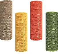 Vista 9 de 4 rollos de cinta de malla decorativa para decoración de coronas, 10 pulgadas x 30 pies, rollo de malla decorativa de Navidad, suministros