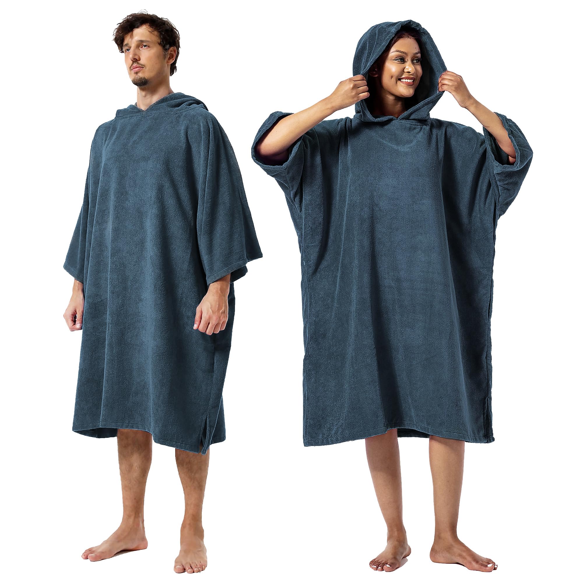 Winthome Changing Bath Robe, Surf Poncho Towel with hooded (M, Dark Blue) — image 1