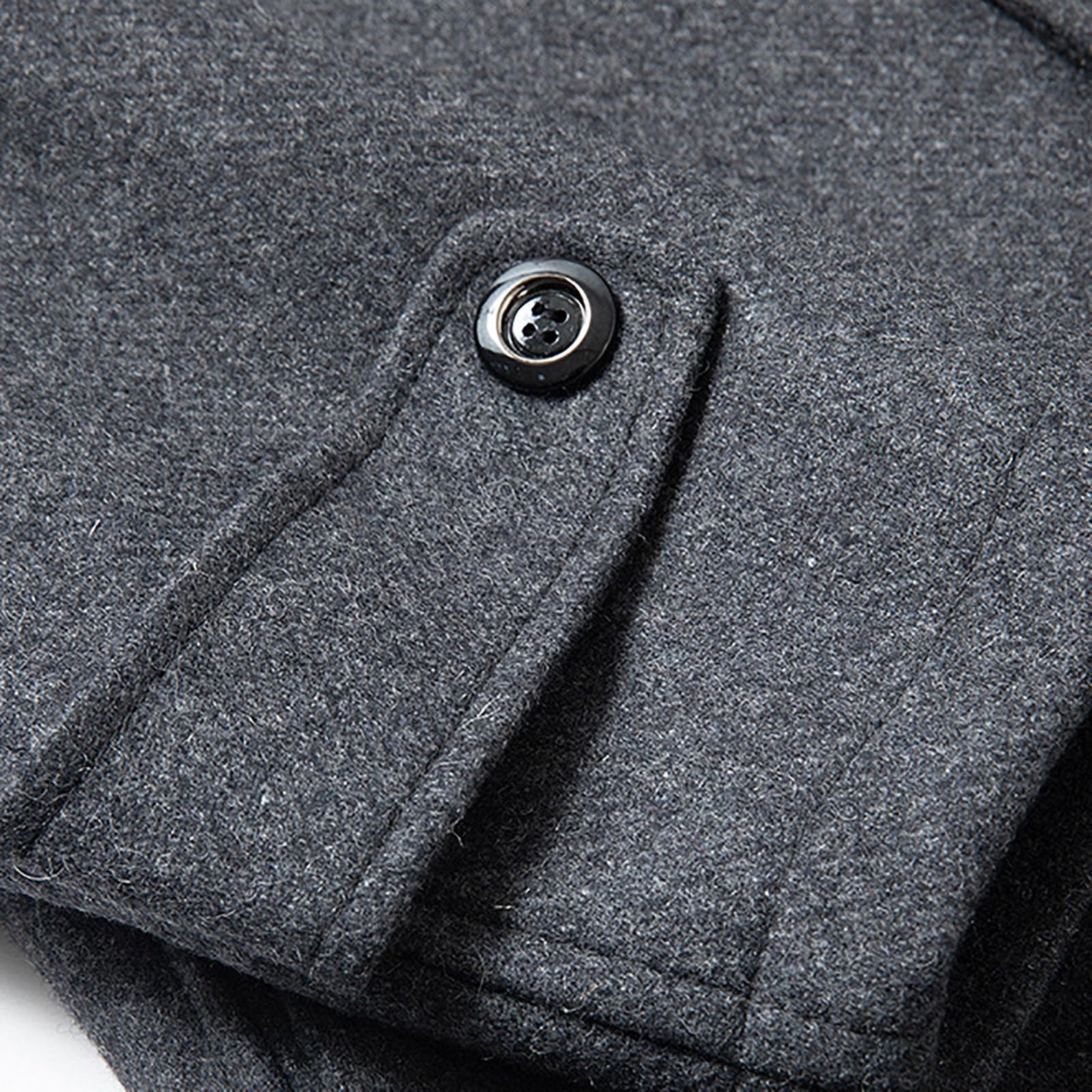 Herren Wintermantel Slim Fit Zweiteiliger Mantel für Business Freizeit Wollmantel mit Stehkragen Peacoat Warmer Integrierter Innenjacke Kurzmantel Winter Coat Men Peaky Blinders Mantel Herrenmäntel