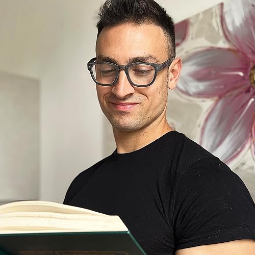 Miniatura 6 de LUR Lentes de lectura para hombre, 0.75, cuadrados, clásicos, 4 paquetes, cómodos bisagras de resortediseño en tono madera