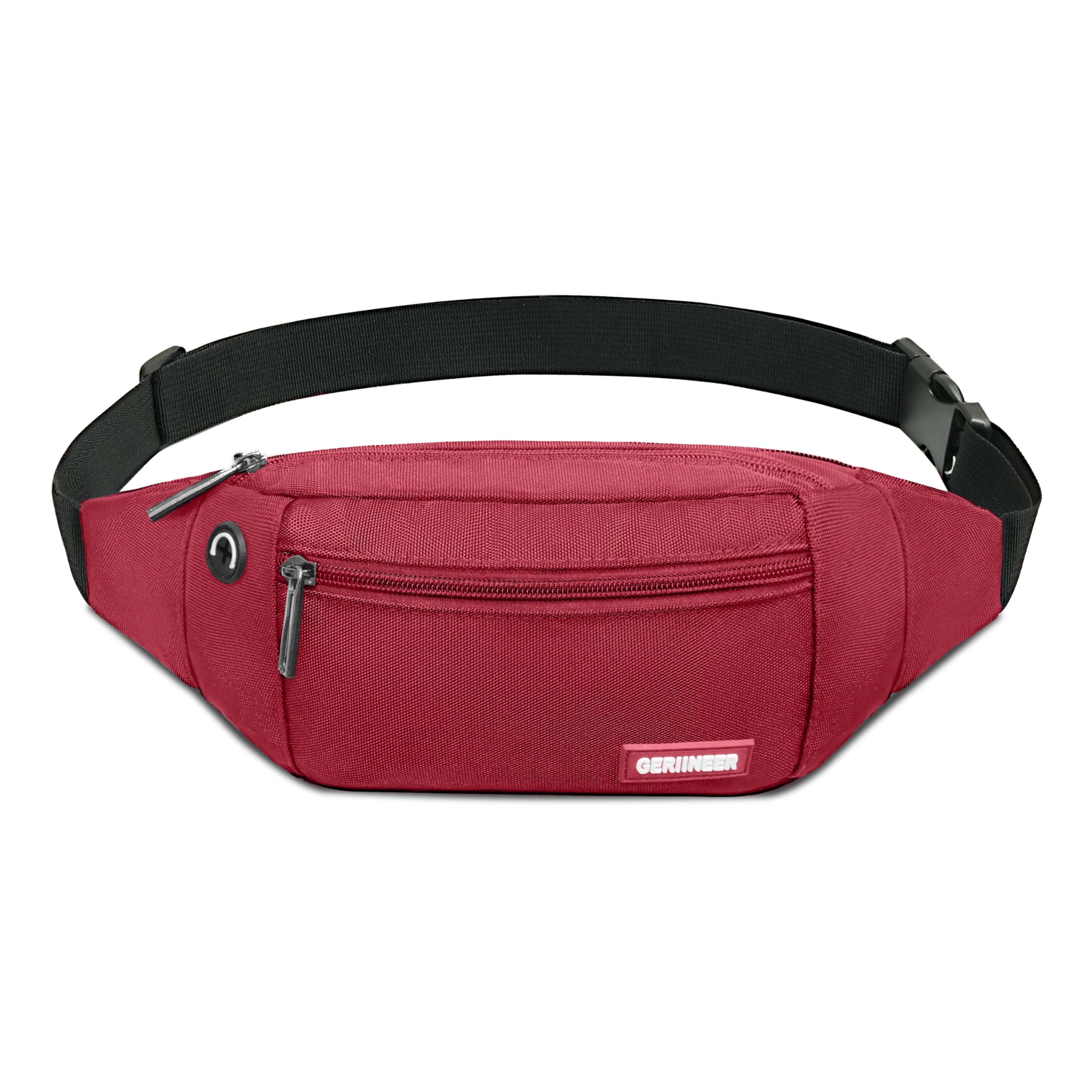 GERIINEER Bumbags Waist Fanny Pack for Women Ladies Men Waterproof for Traveling Cycling Hiking Outdoor Sport (Red1200D) — image 1