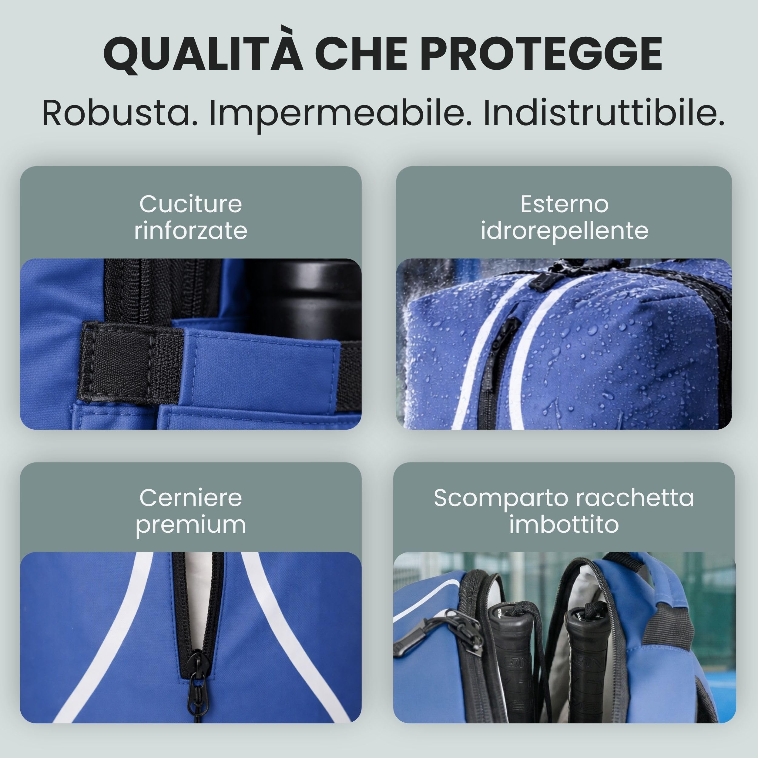 Otaro Zaino Padel | 35L | Zaino con porta scarpe, scomparto per racchette e laptop | Borsone padel per 2 racchette padel, abbigliamento e accessori | Comodo e stiloso | Borsa padel uomo e donna