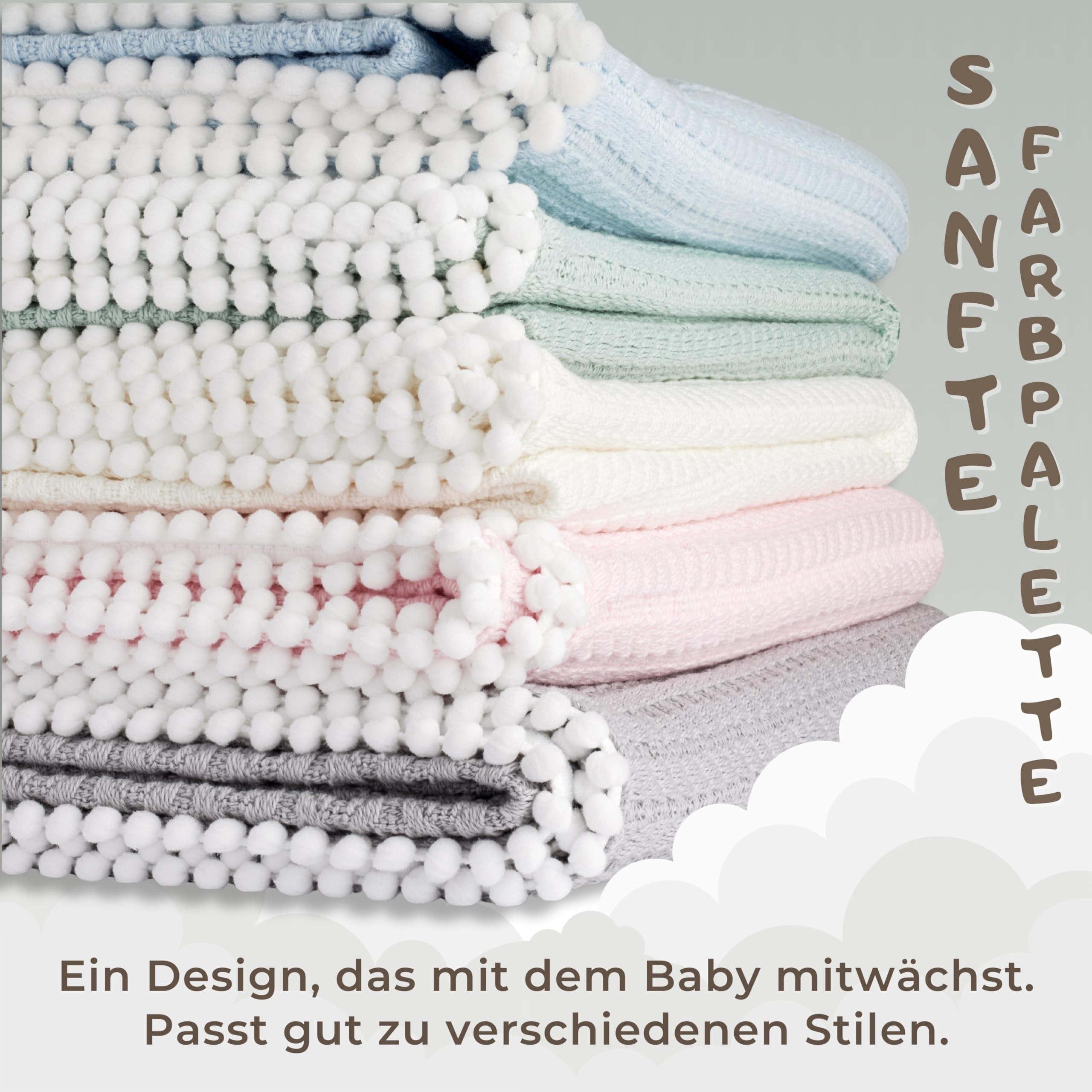 Babydecke 120x90 cm Bio-Baumwolle | Kuscheldecke für Neugeborene & Kinder | Strickdecke atmungsaktiv & weich | Geschenk zur Geburt & Taufe | Oeko-Tex Zertifiziert Rosa