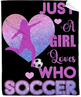 Soccer Blanket Bedding Soccer Gifts for Girls Boys Soft Warm Cozy Flannel Fleece Throw Blanket Girls Soccer Gifts for Birthday Graduation 90