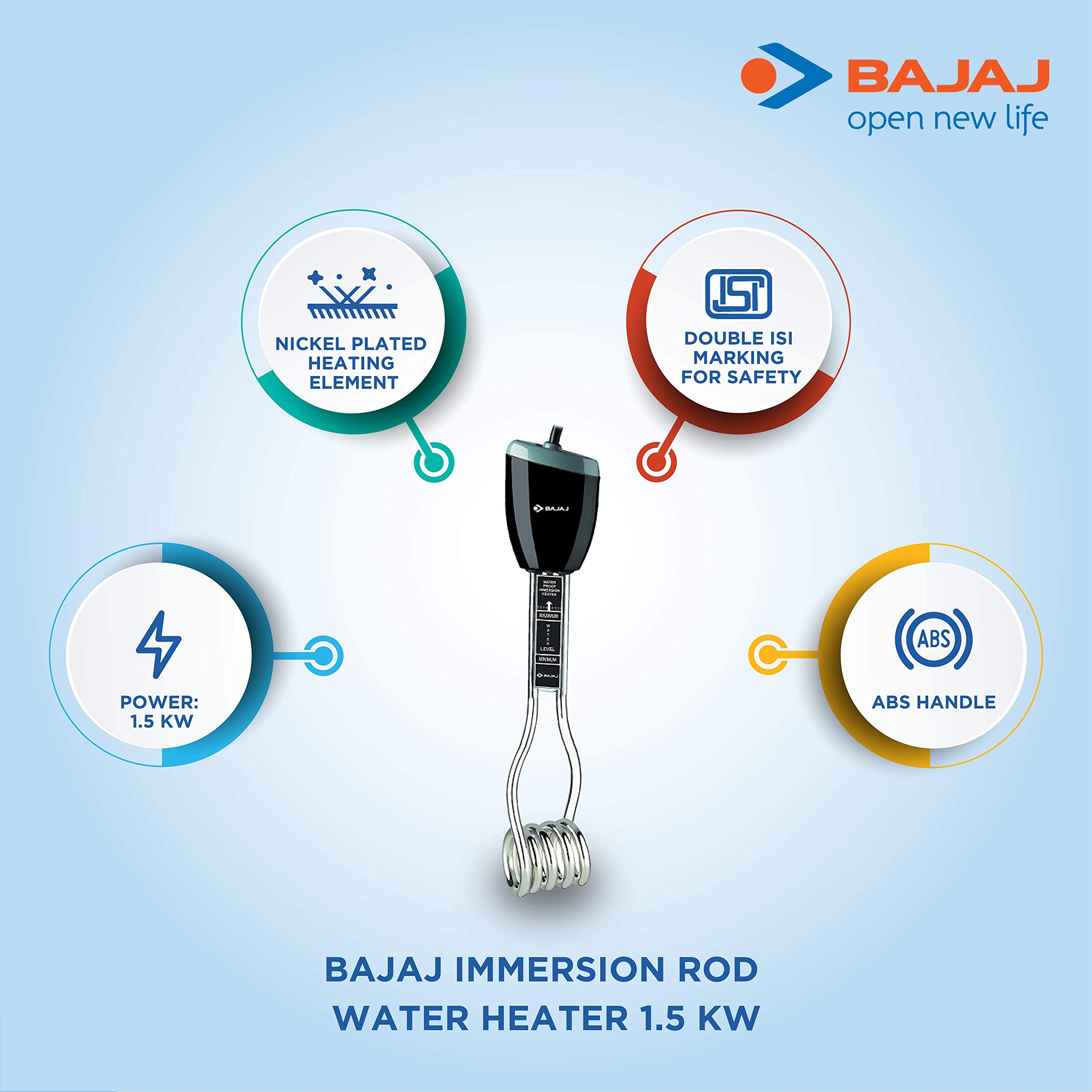 Buy Bajaj Waterproof 1500 Watts Immersion Rod Heater Online at Low Prices  in India - Amazon.in
