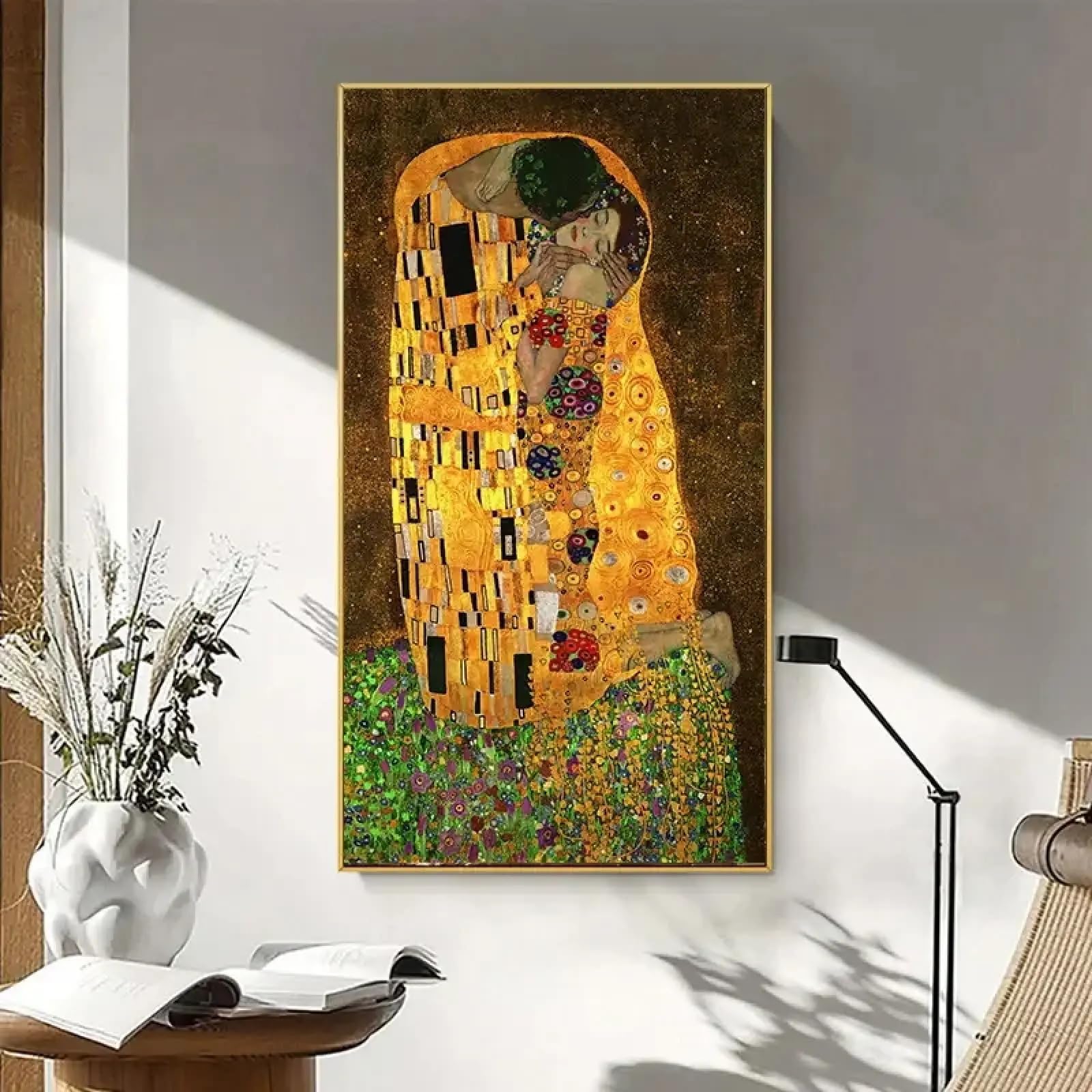 Affiche Le Baiser De Gustav Klimt 40x60 Cm | Impression Toile HD, Sans Cadre, Déco Murale Moderne Salon Chambre