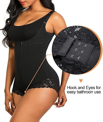 Miniatura 4 de SHAPERX Faja moldeadora colombiana de control del abdomen, modelador de figura con cremallera, body con torso abierto