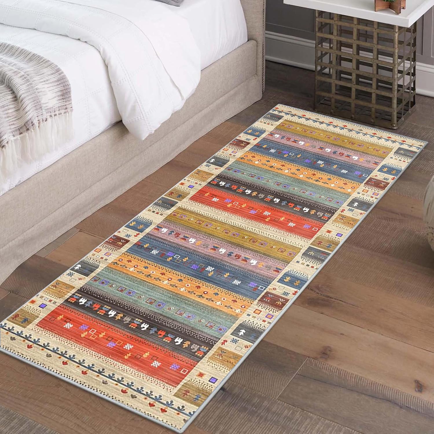 Tappeto Passatoia per Corridoio Lungo Lavabile Tappeto Corridoio Antiscivolo Tappeto Passatoia Cucina Tappeti Runner Passatoia per Ingresso Cucina Camera da Letto Soggiorno,，60x300cm
