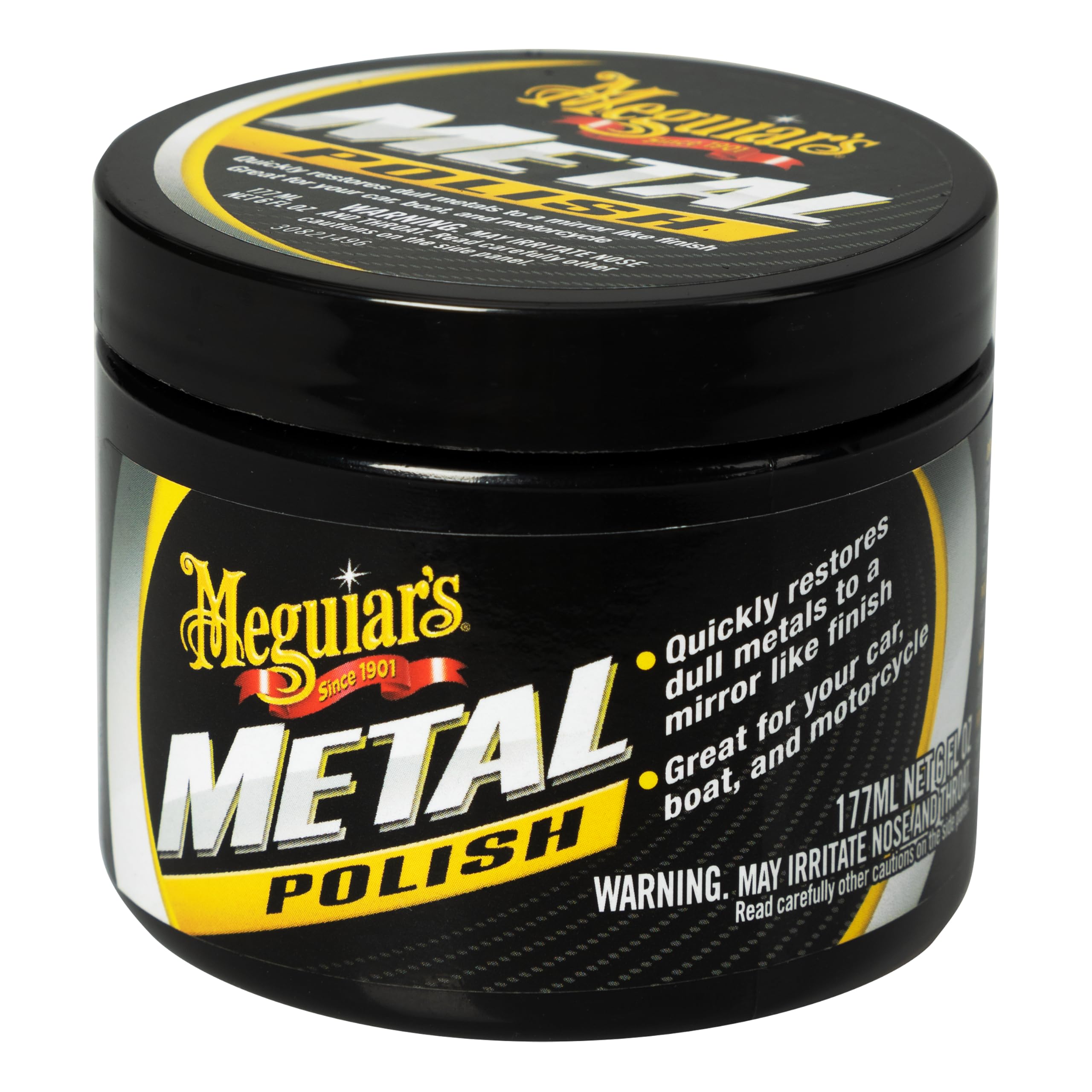 Meguiar's G211606EU Metal Polish 170g Suitable for aluminium (polished, cast and billet), chrome, stainless steel, brass, copper, silver and other bright-work components