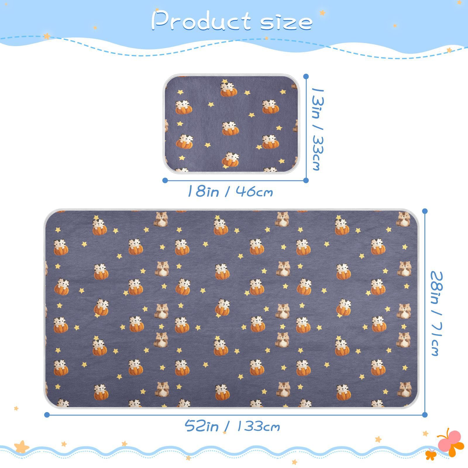 Bolaz Summer Sleeping Bed Pad, Star and Raccoon Cooling Mattress Set Breathable Bed Mat Ice Silk Mat + Pillow Cover for Toddler Boys Girls