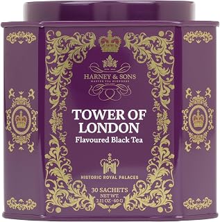 Harney & Sons Tower of London Black Tea: Stone Fruit, Bergamot & Honey Flavors | 30 Sachets, Historic Royal Palaces Collection