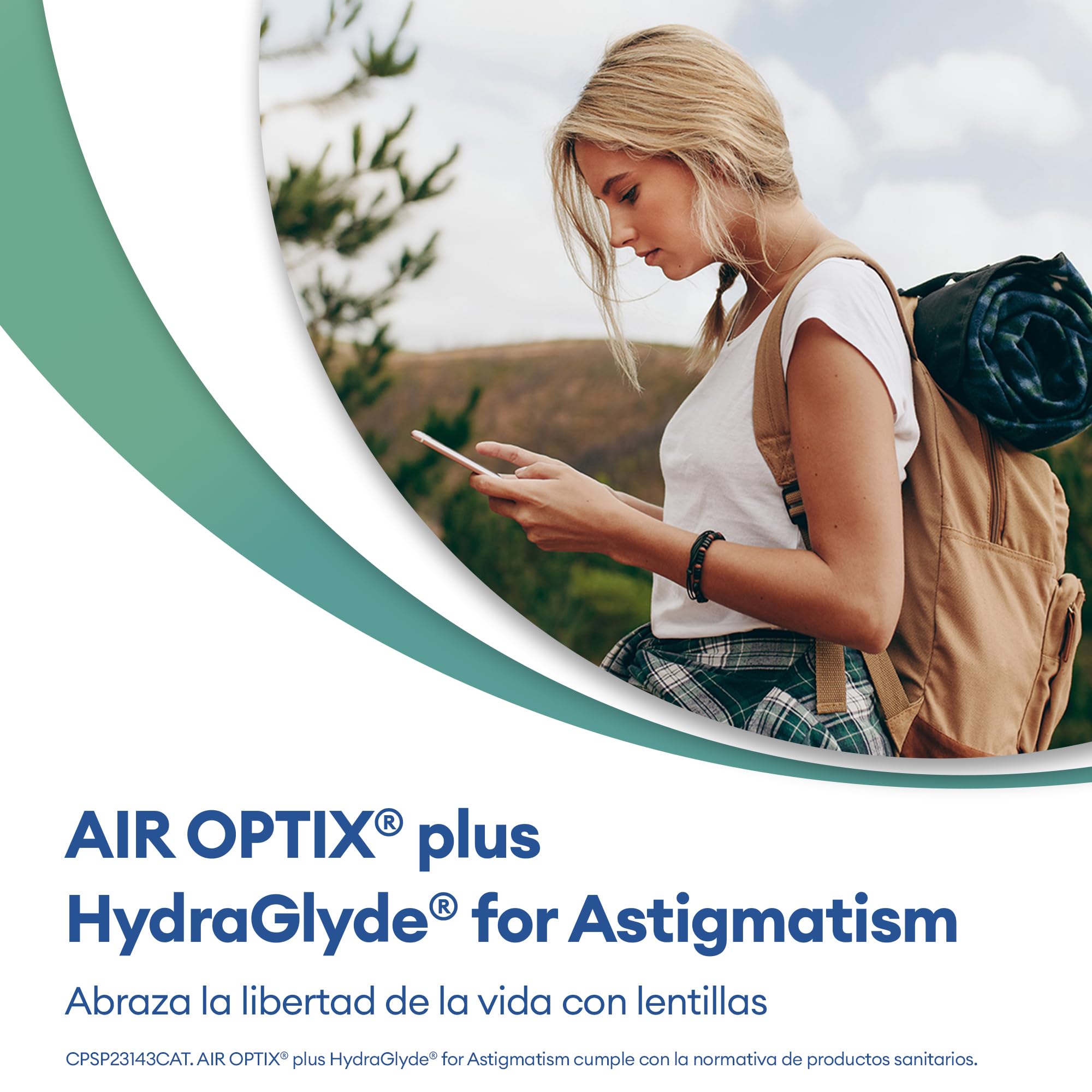 Air Optix plus HydraGlyde for Astigmatism Lentes de contacto tóricas de reemplazo mensual, Pack de 3, R 8.7 mm, D 14.5 mm, cilindro -0.75, eje 120, -2.5 Diopt