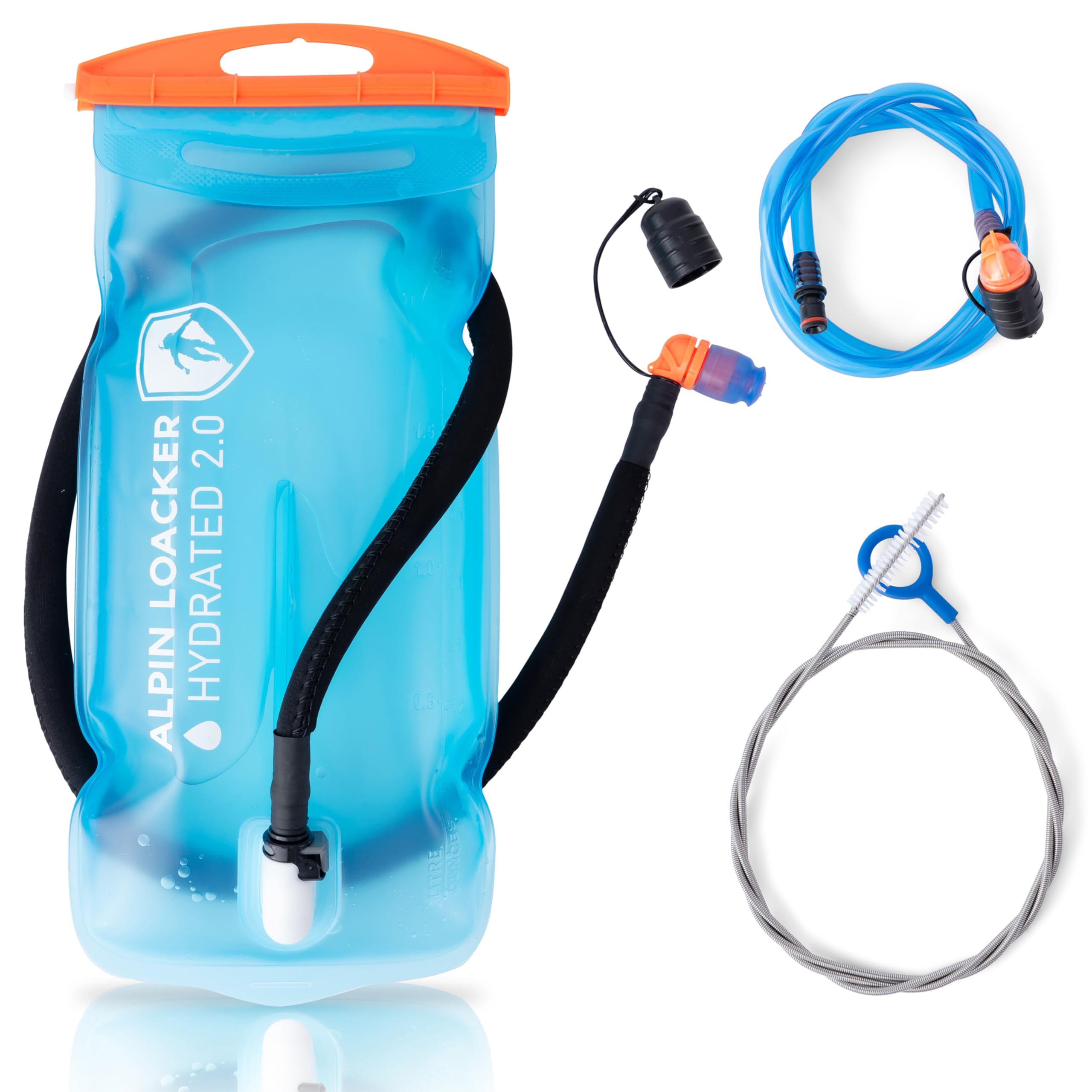 ALPIN LOACKER Outdoor Trinkblase mit Trinkschlauch für Sport und Outdoor I super leichte Wasserblase und Trinkbeutel zum Wandern I Trinksystem BPA frei