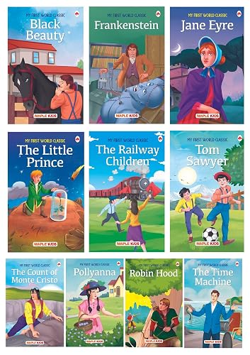 Story Books for Kids - World Classic (Abridged) (Set of 10 Books) (Illustrated) - Jane Eyre, Black Beauty, Tom Sawyer, Robin Hood etc., 3 Years to 10 Years Old Kids - Bedtime Stories, Moral Stories, Read Aloud to Infants, Toddlers