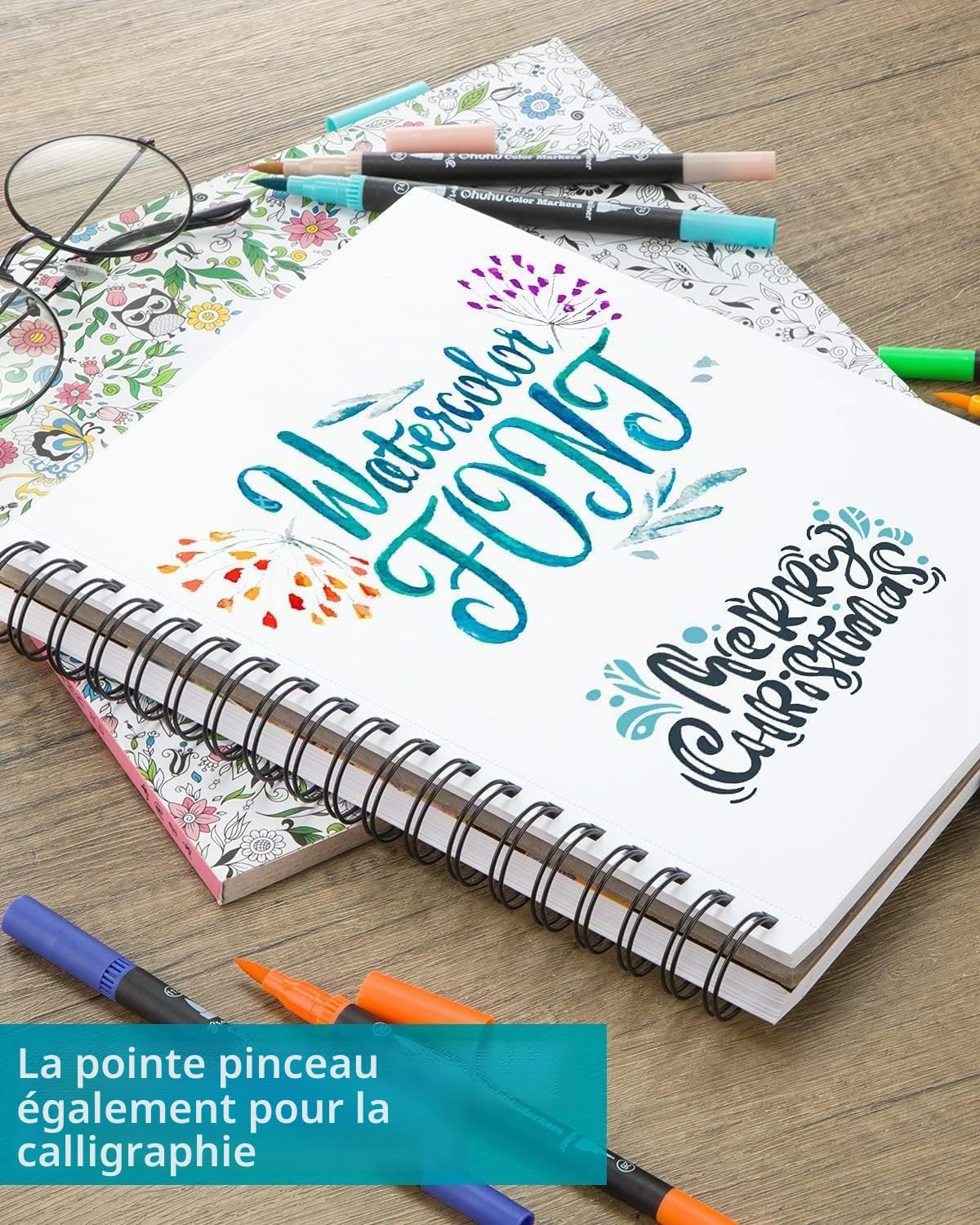 Ohuhu 160 Couleur Feutres Coloriage Adulte Enfants, Feutre Double Pointe Aquarelle Stylos Pointe Fine Pour Dessin, Manga, Doodling, Scrapbooking, Série Maui – Sac de Transport