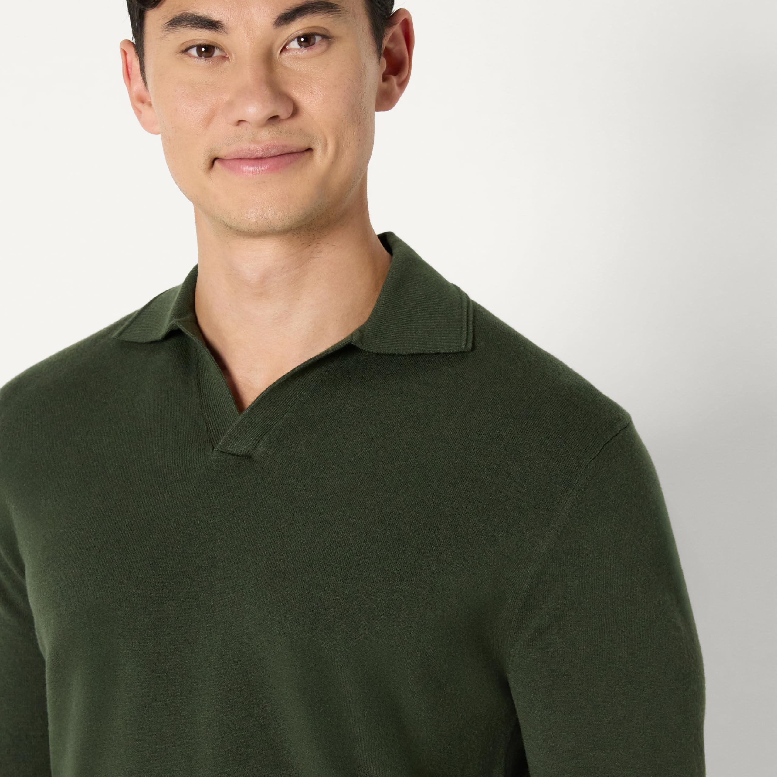 Amazon Essentials Homme Pull à Col Polo en Tricot à Manches Longues, Coupe Classique