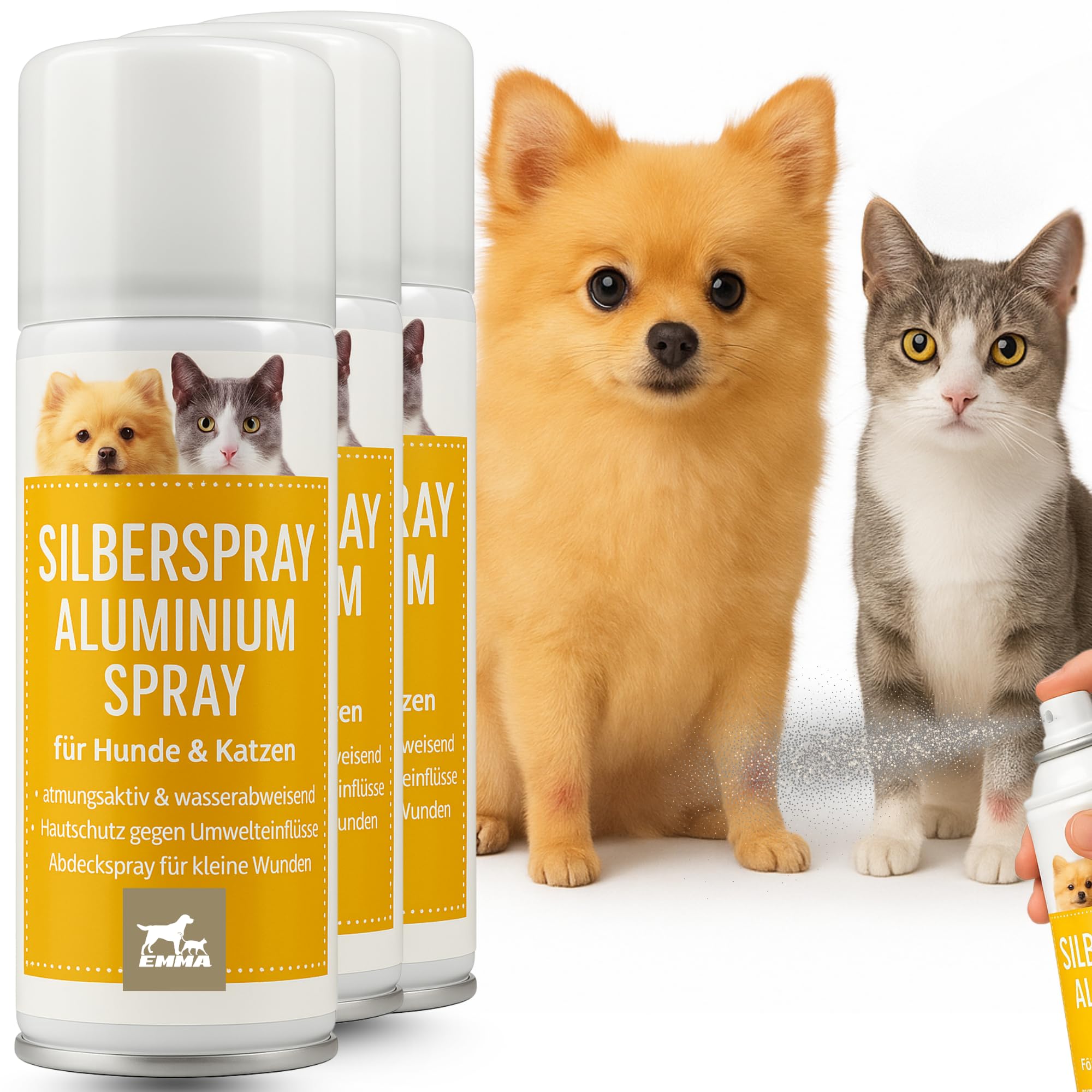 EMMA Silberspray Wundspray Hund Katze Pferd 3×0,1 L Sprühpflaster