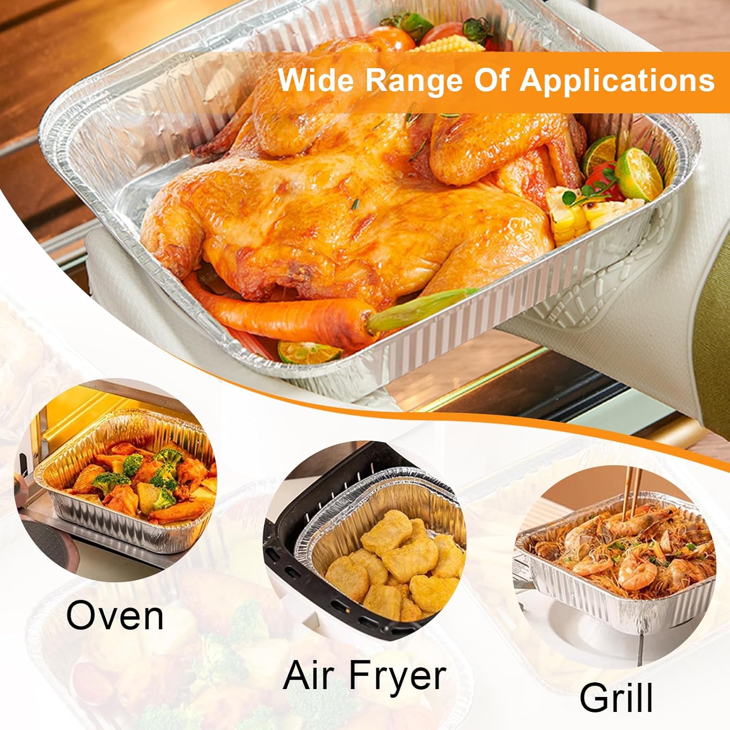 8x8 Baking Pan with Lids, 25-Pack Disposable Aluminum Foil Pans, Heavy-Duty Square Cake Pans & Meal Prep Containers for Baking, Catering, Grilling & Food Storage