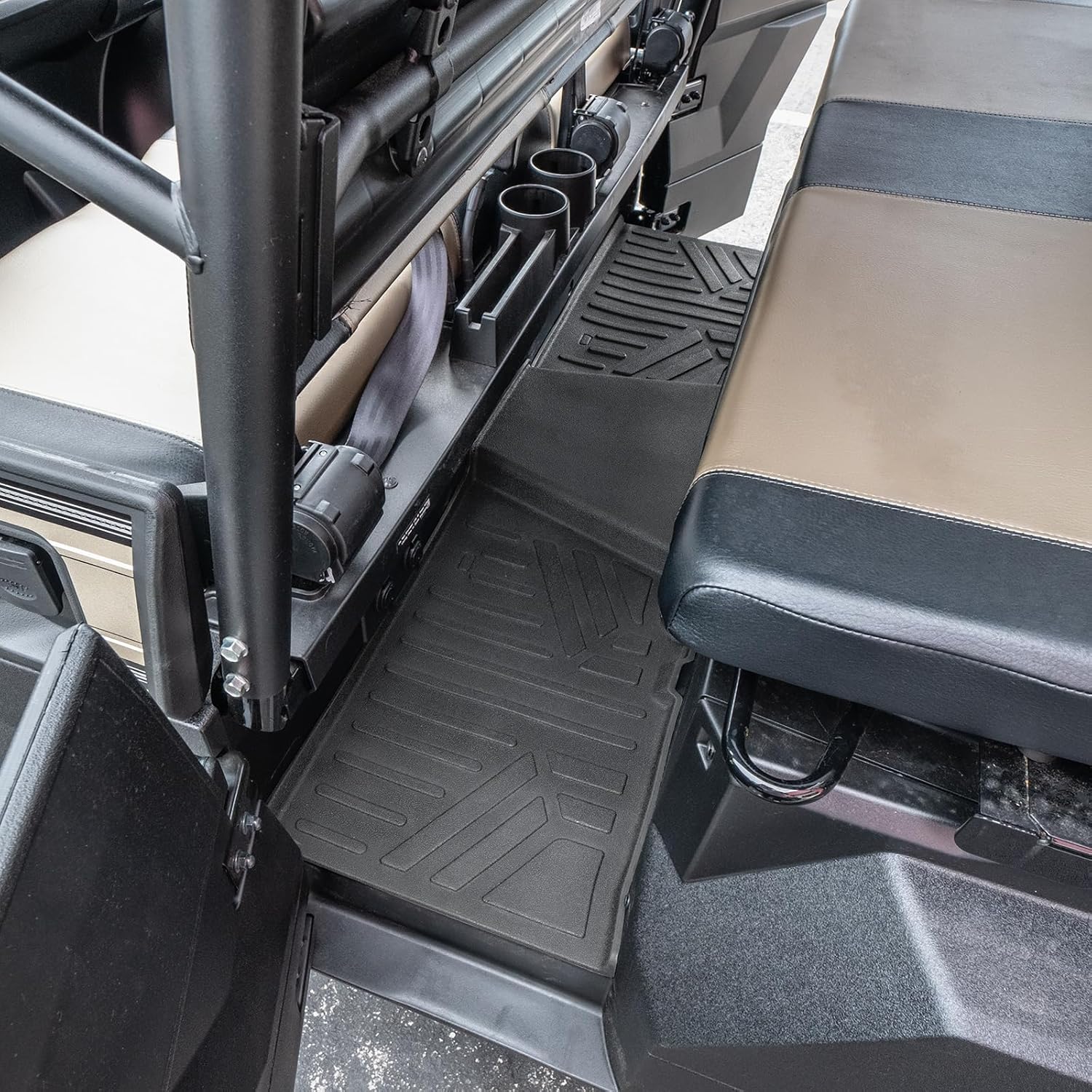 SMARTLINER All Weather Protection Custom Fit 2 Row Rugged Rubber Floor Liner Set Compatible with 2019-2025 Kawasaki Mule PRO (Only Fits 6 Passenger Models)