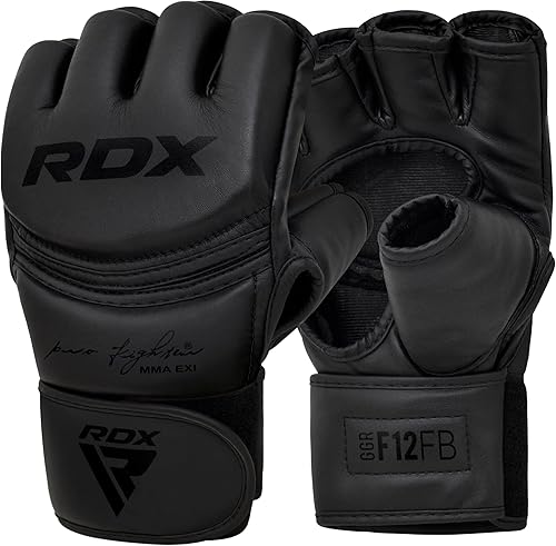 Miniatura 8 de RDX Guantes MMA Grappling Sparring, Cuero Maya Hide, Guantes de Boxeo Hombres Mujeres Muay Thai Artes Marciales Entrenamiento, Mitones Ajustables de