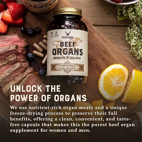 Miniatura 6 de HEART & SOIL – 100% Órganos de res alimentados con pasto y terminados de ganado regenerativo con hígado, corazón, riñón, páncreas y bazo