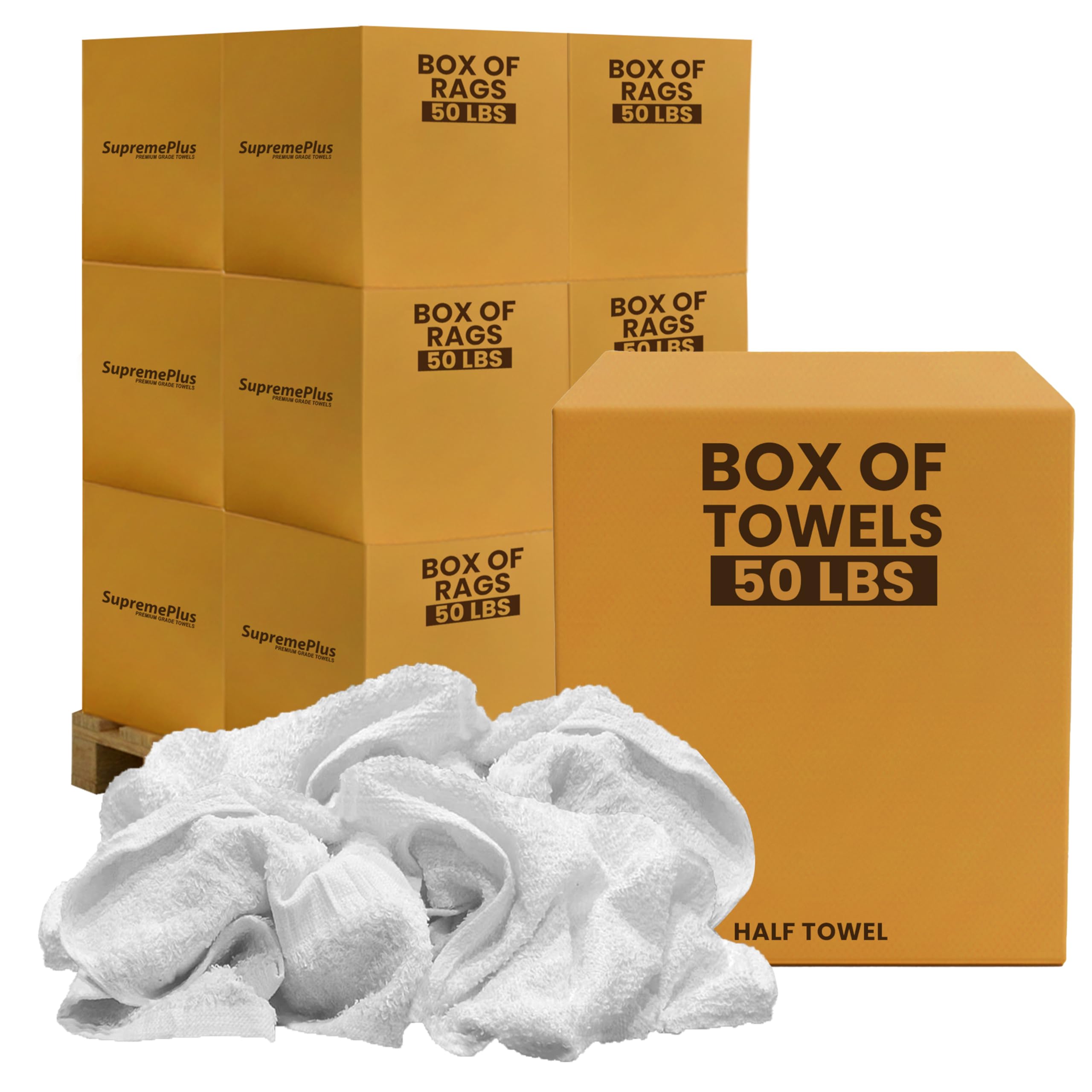 Premium Terry Towels for Cleaning - 600 lbs Pallet - 12x50 lbs Box 20 x20 - 100 Cotton