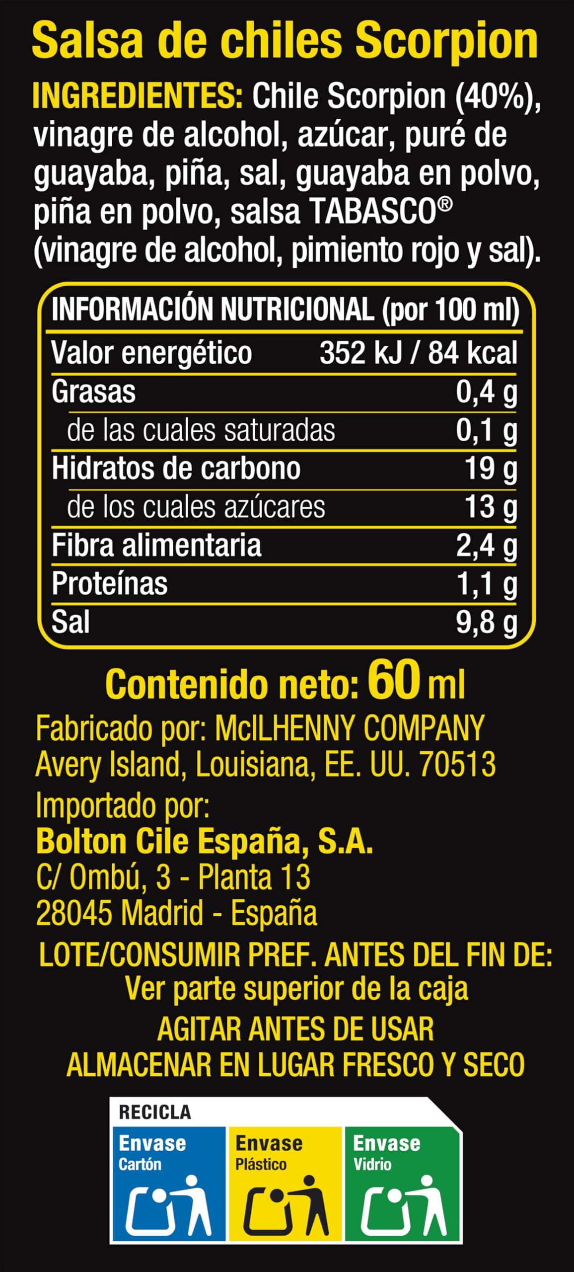 Tabasco Scorpion, Salsa Picante Extremo, 60 ml — view 2